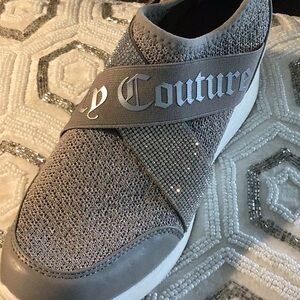 Juicy Couture Silver and Gray Slip-On Sneakers